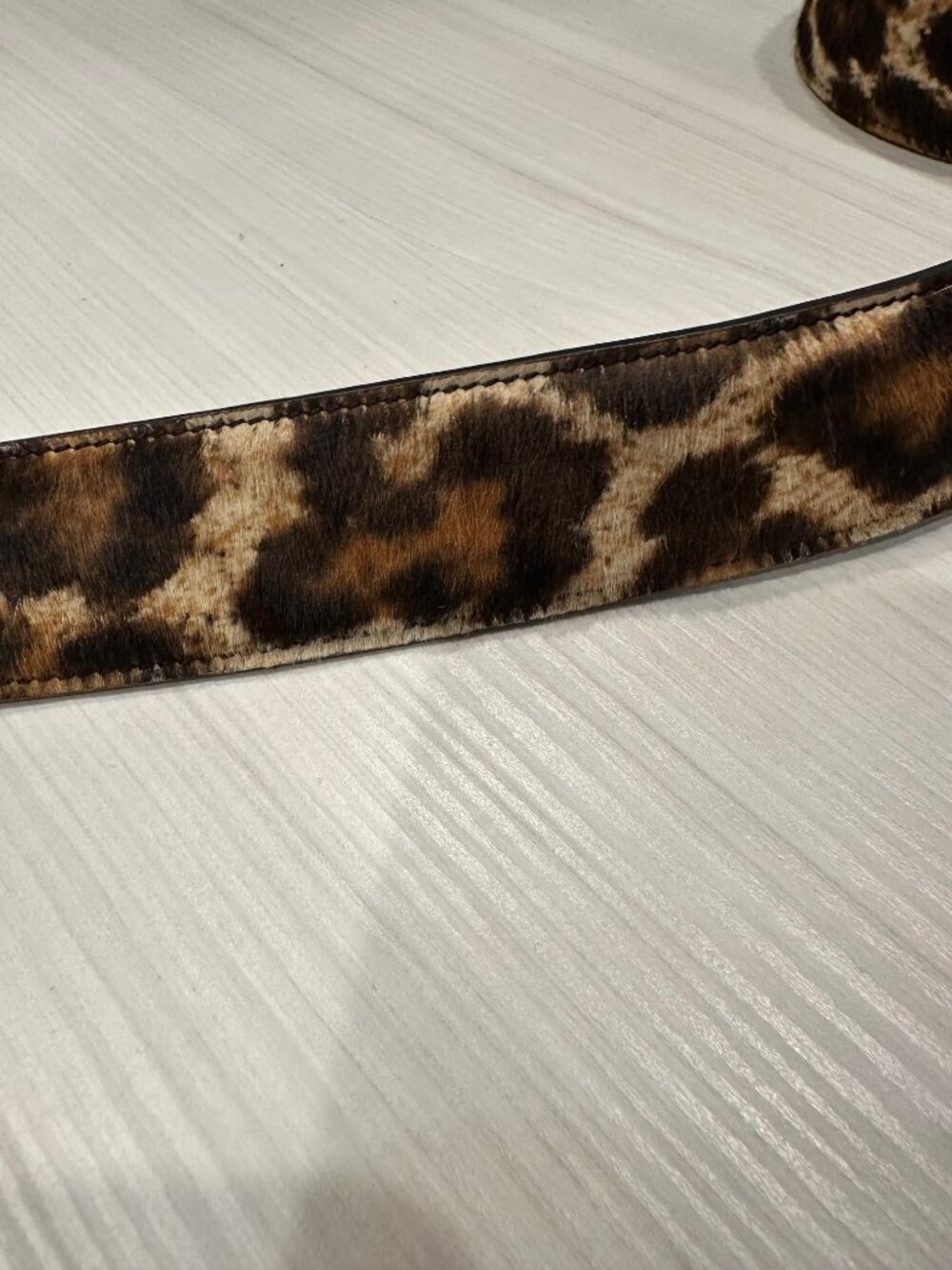 Prada Leopard Print Calf Hair and Leather Belt - Picture 4 of 6